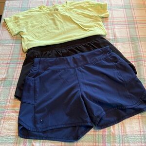 Athleta Girls 2 or shorts and 1 top Size XL/14